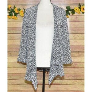 Alfred Dunner Women's Black & White Open Front Cardigan Sweater Plus Size  1X